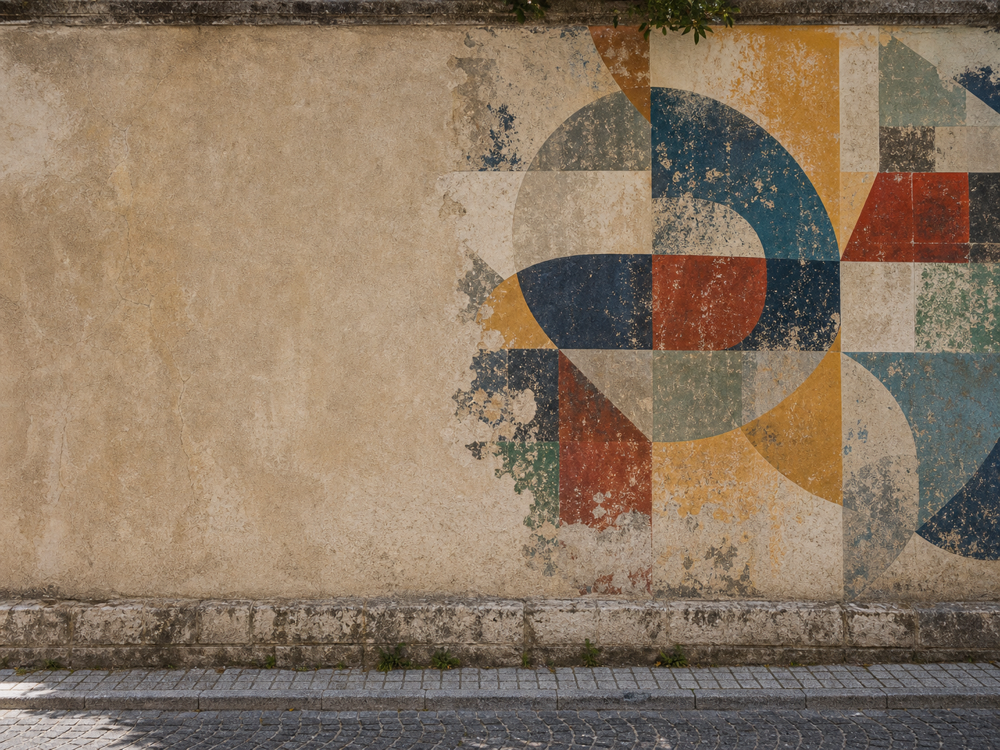 Rimozione parziale di un murales su superficie muraria